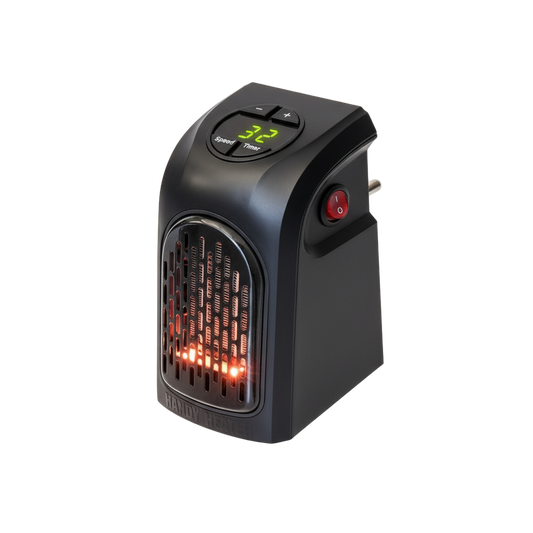 WarmPlug 400W Wall Heater | Plug-In Design | Instant 60-Second Heating | Digital LED Display | ISI Certified Safety | Overheat Protection | Silent Operation | Portable Room Heater | 2-Year Warranty | Black